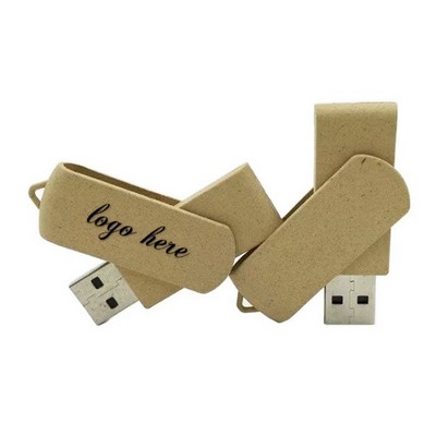 16 GB Wheat Straw Swivel Flash Drive