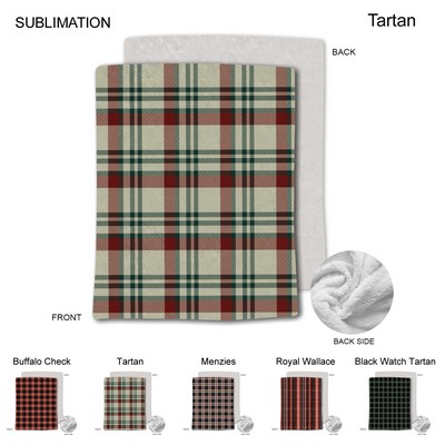 Stock Plaid Design Plush and Cozy Mink flannel Fleece blanket, 60"x80", Sublimated