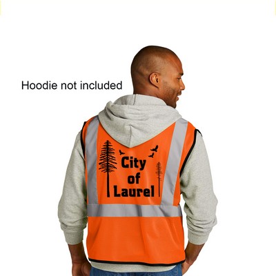 Class 2-Orange Safety Vest with Pocket-Low Minimums