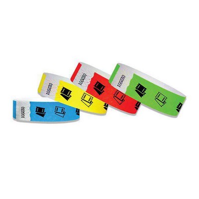 3/4" wide x 10" long - 3/4" Tyvek Ticket Wristbands Blank 0/0