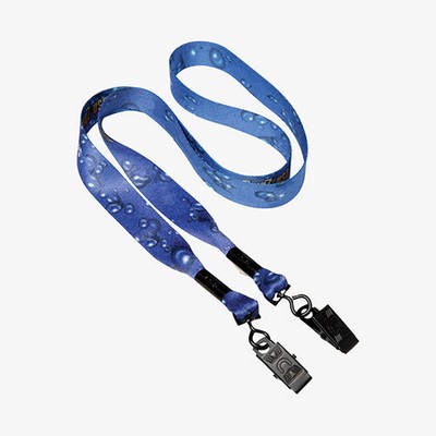 1 Double Ended Recycled Sublimated Full Color PET Eco-friendly Lanyard