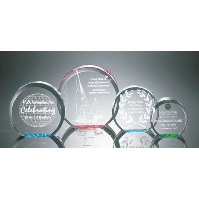 Beveled Circle Acrylic Award, 6" Dia