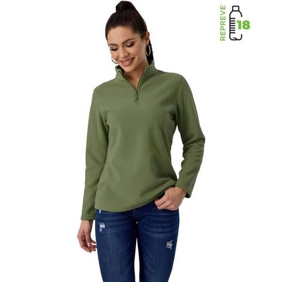 Women's rPET 1/4 Zip Fleece Pullover w/ Antibacterial