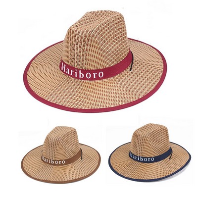 Custom Summer Wide Brim Cowboy Straw Hat