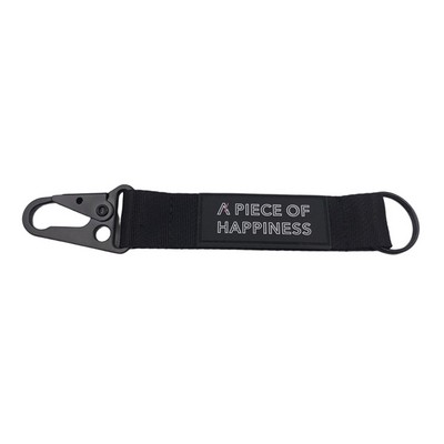 Nylon Strap Short Lanyard with Hook and Keyring