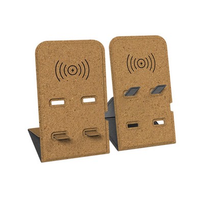 Adjustable Folding Cork Wireless Charger Stand