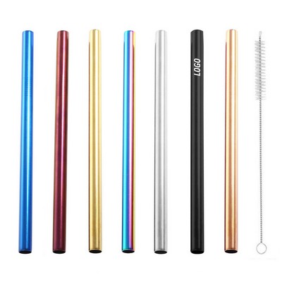 Reusable Boba Stainless Steel Straws with Cleaning Brush