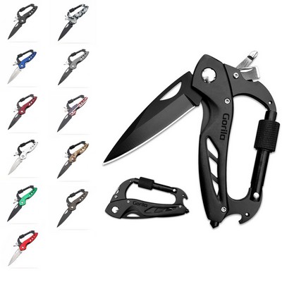 Multitool Carabiner With Folding Pocket Knife