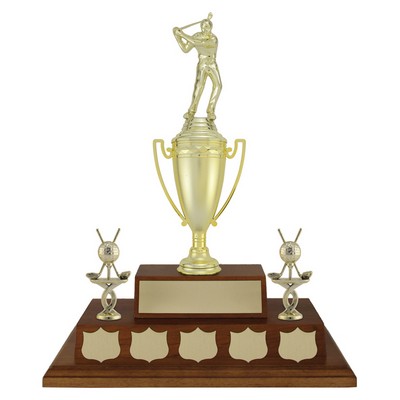 Classic Cup - Genuine Walnut Base, Award Trophy, 1xx14"