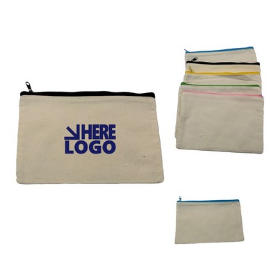 MOQ 30 Durable Canvas Pencil Cosmetic Bag