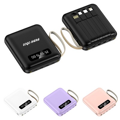 Mini Portable Charger Built in Cables Power Bank