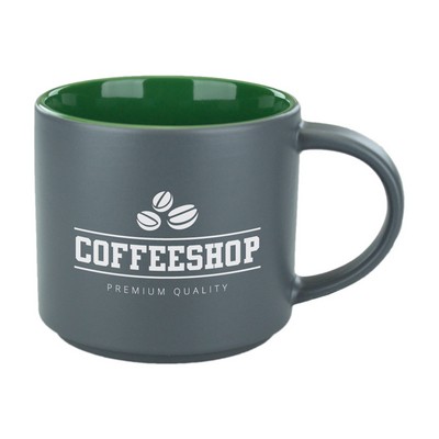 16 oz. Green In Satin Gray Out Norwich Mug