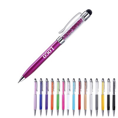 Metallic Touch Screen-Compatible Crystal Ballpoint Pen