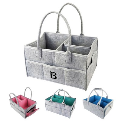 Felt Baby Diaper Caddy Organizer Tote Bag