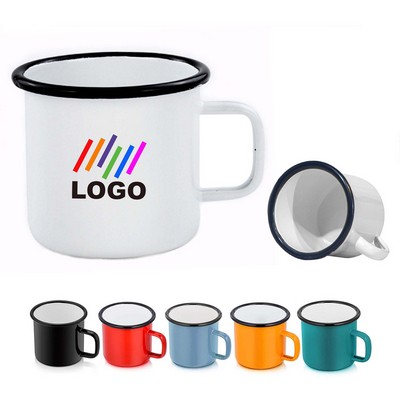 Custom 12Oz Enamel Mugs W/ Handles