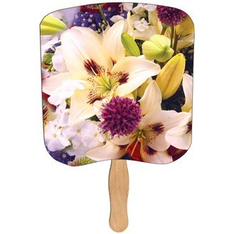 Lily Bouquet Scene Hand Fan Stock Graphic