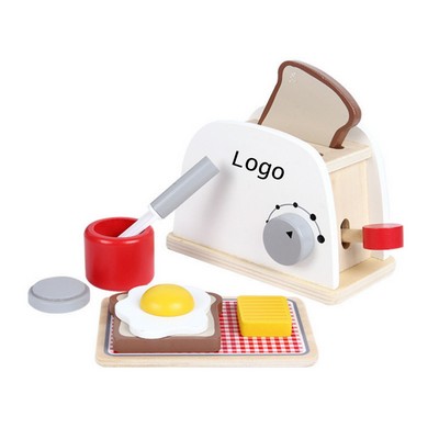 Play Kitchen Accessories Wooden Toaster Playset For Kids Kitchen Toys