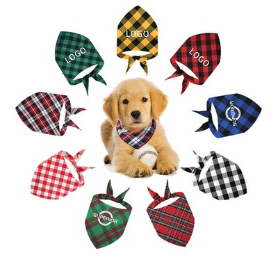 Plaid Pet Triangular Scarves