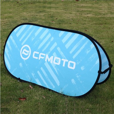 Oval Pop Out Banner 5 x 2 FT Display Foldable Advertising Frame