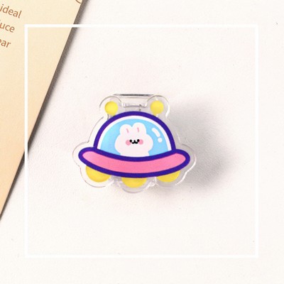 Transparent Spaceship Shaped Acrylic Album Memo Clip Bag Binder Seal Clip Food Bag Clamp - Two Sides