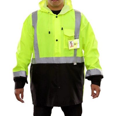 Lightweight Waterproof Hi-Vis 2-Tone Safety Rain Jacket