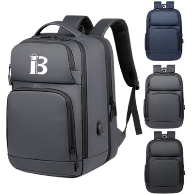 Nylon Large Capacity Travel Backpack With Usb Charging Port