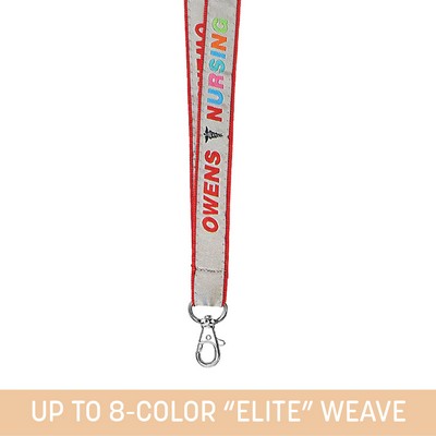 3/4" Woven Lanyard w/ Lobster Claw - "Elite" Weave