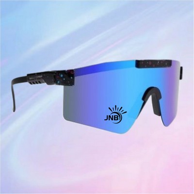 Oversized Retro Visor Shield Sunglasses - Model 532M