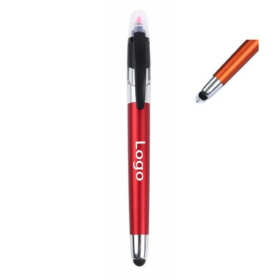 3-In-1 Highlighter Stylus Ballpoint Pen