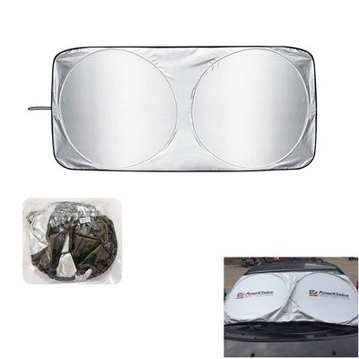 Car Windshield Sun Shade with Storage Pouch