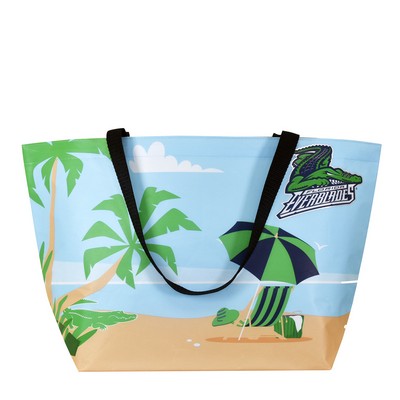 Custom 200g Double Layered Laminated Non-Woven Beach Bag 22"x13"x6"