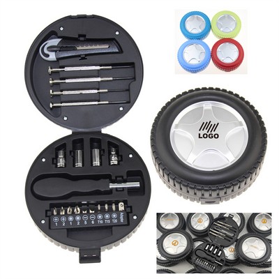 Tire Shaped Storage Box Hardware Tool Kit