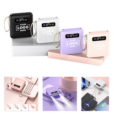 10K Power Bank With LED Torch Light & 4 in 1 Charging Cables(Free Shipping)