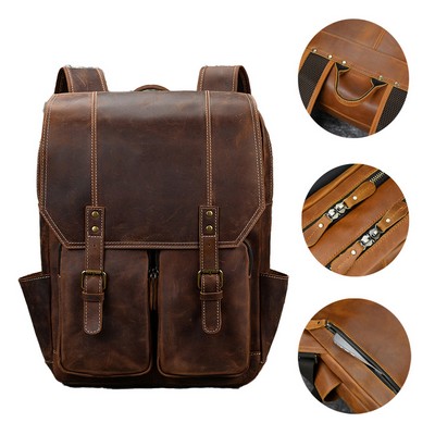 Men's Vintage Genuine Leather Backpack