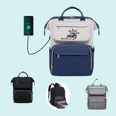 Water Resistant Travel Backpack with USB Charging Port