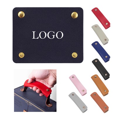 Leather Luggage Handle Grip with 2 Clasps