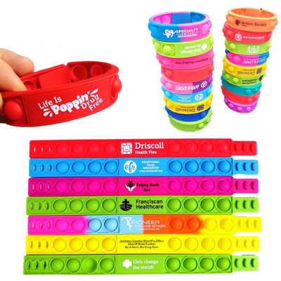 Multi-colored Silicone Pop Bracelet