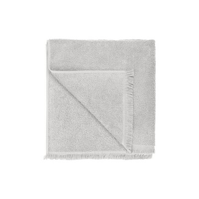 blomus Frino Micro Chip Gray Fringed Organic Cotton Terry Bath Towel