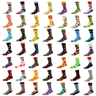 Full Printing Knit Cotton Crew Business & Dress Socks