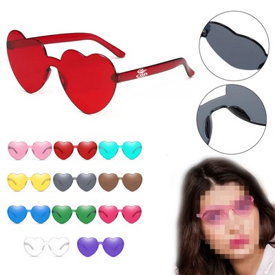 Heart Shaped Rimless Sunglasses