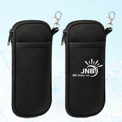 Neoprene Eyeglass Case with Zipper and Carabiner