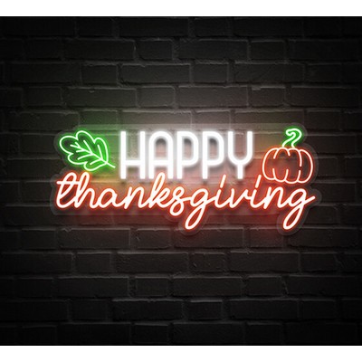 Happy Thanksgiving Pumpkin Wall Decor Neon Sign