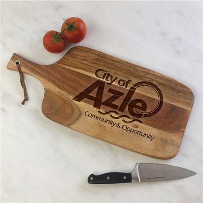 Engraved Large Corporate Acacia Paddle Cutting Board