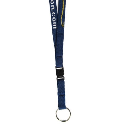 1/2" Woven Detachable Lanyard w/ Split Ring - "Platinum" Weave