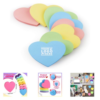 3 x 3 Inch 75 Sheets Heart Shaped Sticky Notes