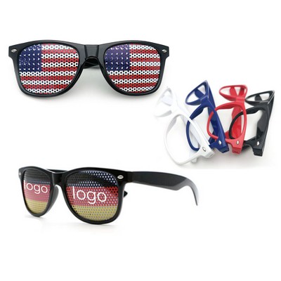 Patriotic Pinhole Sticker Sunglasses