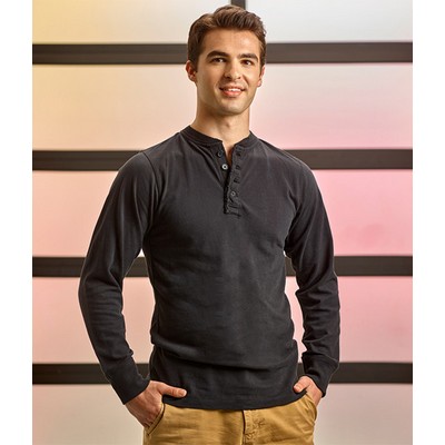 J America Wholesale Blanks Vintage Brushed Henley