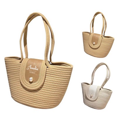 Women's Straw Beach Tote Bag