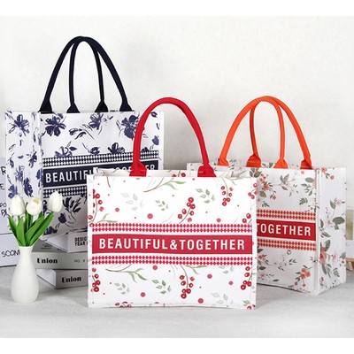 Large Flower Canvas Tote Bag Beach Bag Sandproof Waterproof