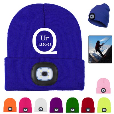 Led Headlight Beanie Hat